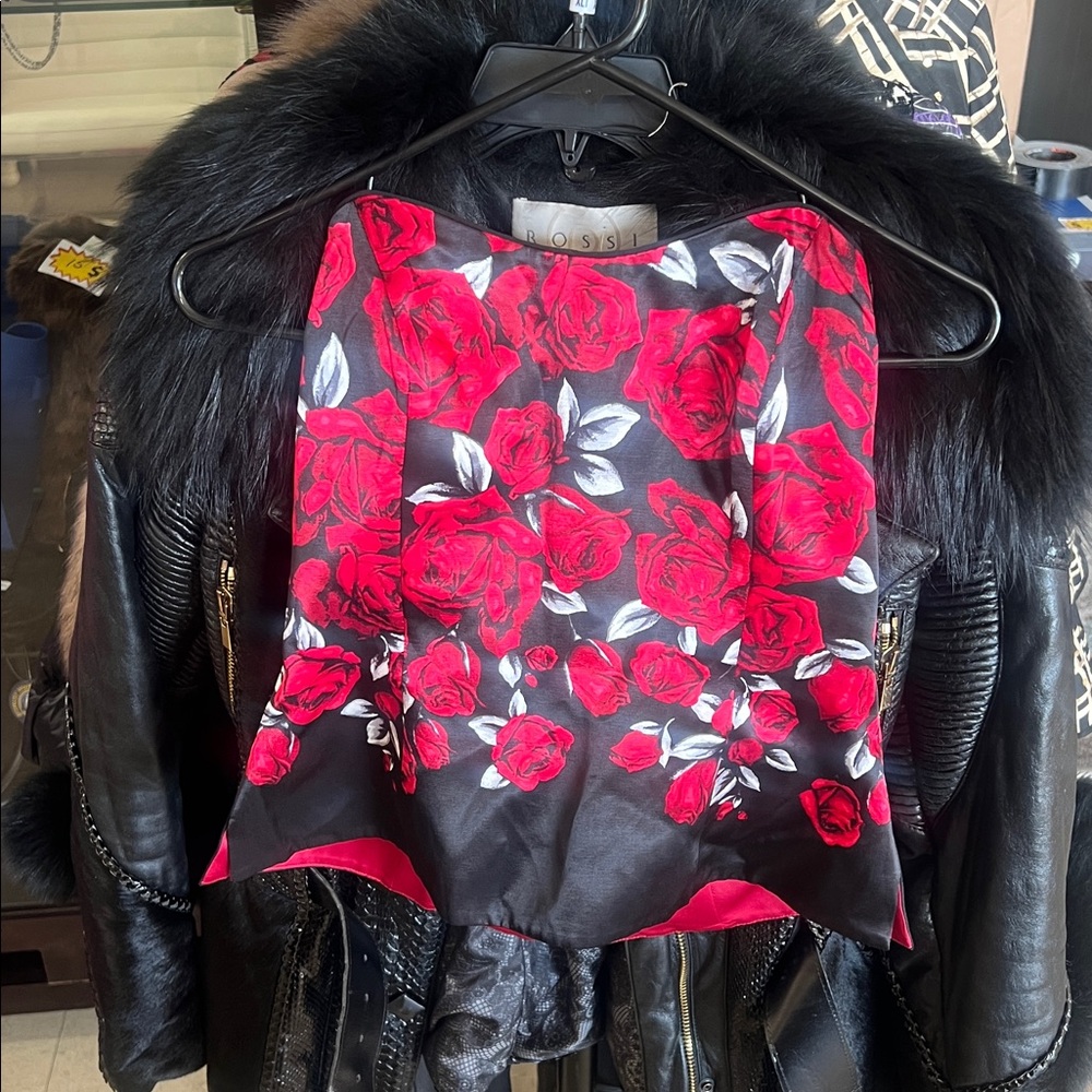 Red Floral Women's Blouse